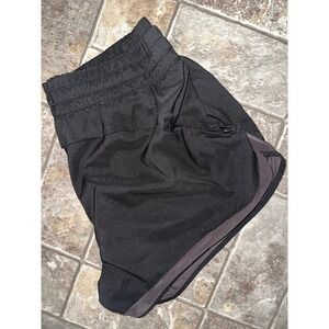 Athleta Mesh Racer Run High Rise‎ 3" Black Shorts Size Small Zip Pocket  Lined